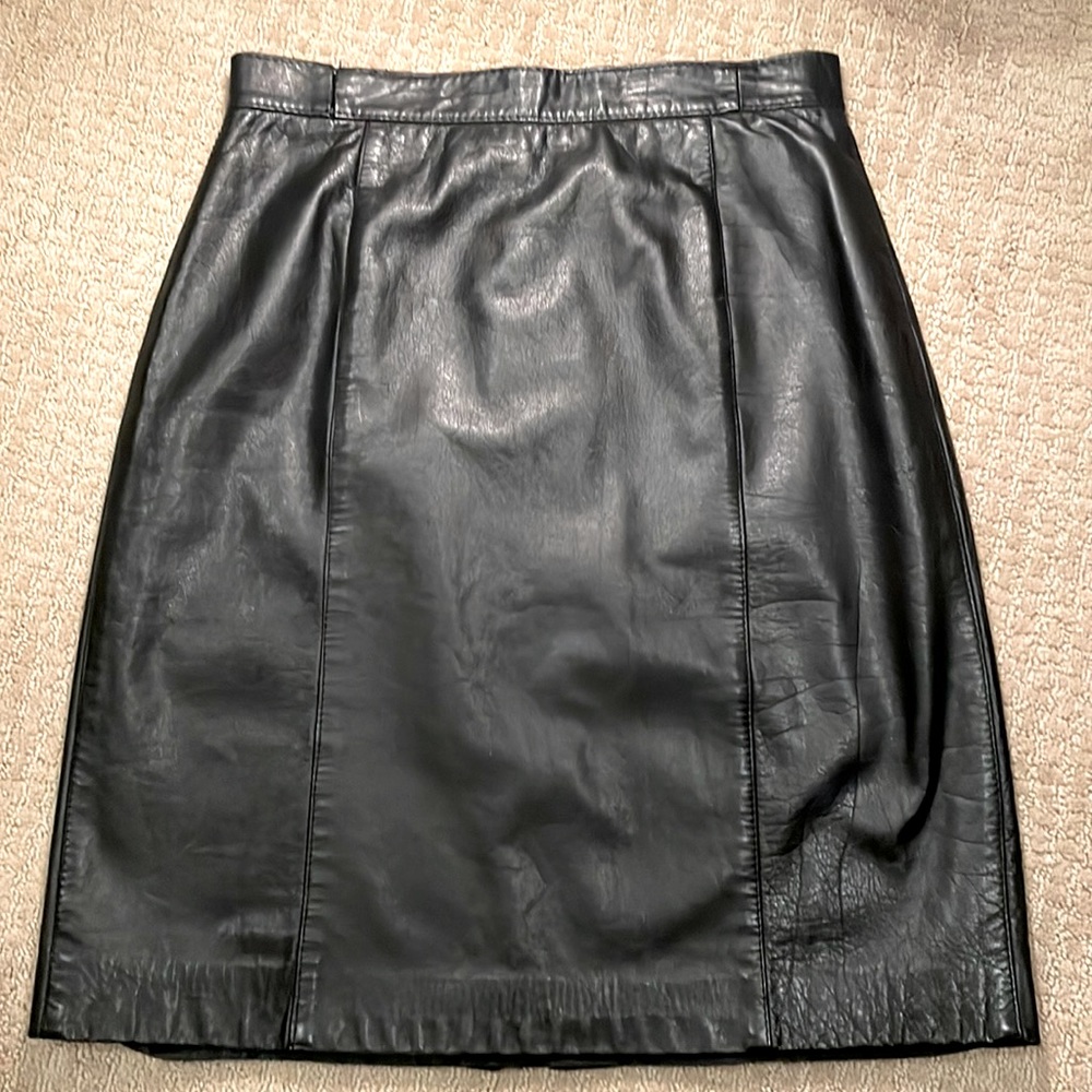 Vintage Mario Delfino leather pencil skirt
